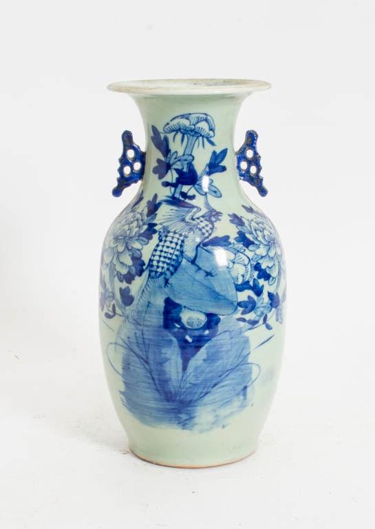 Asian Style Blue and White Vase (1 of 9)