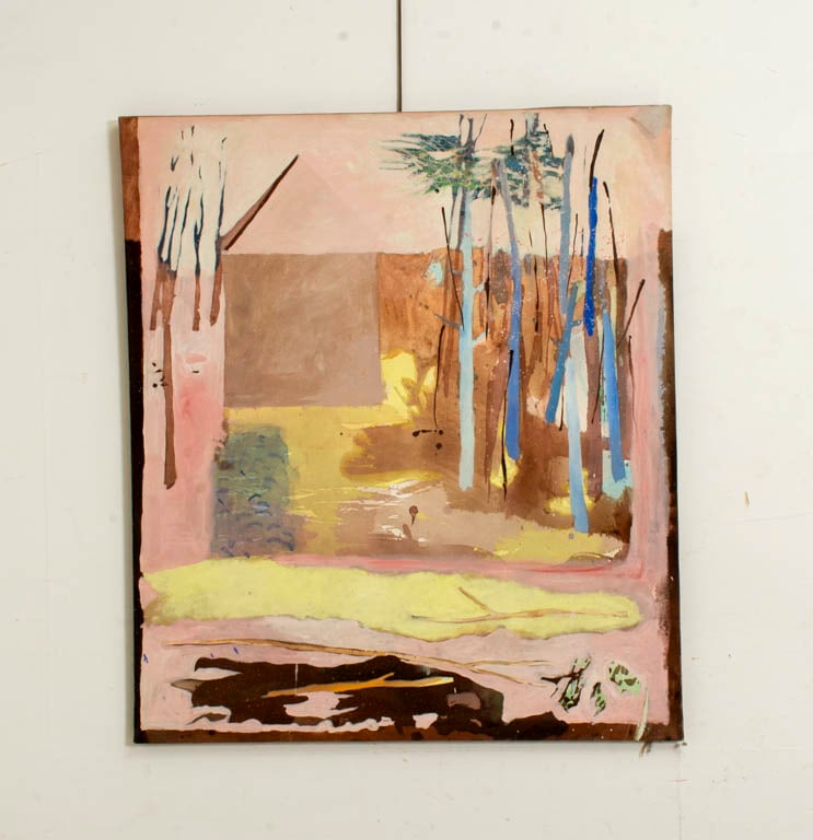 Wasserman: Silver Farm, Abstract 20th century, inscribed on verso (H: 48" W: 42")