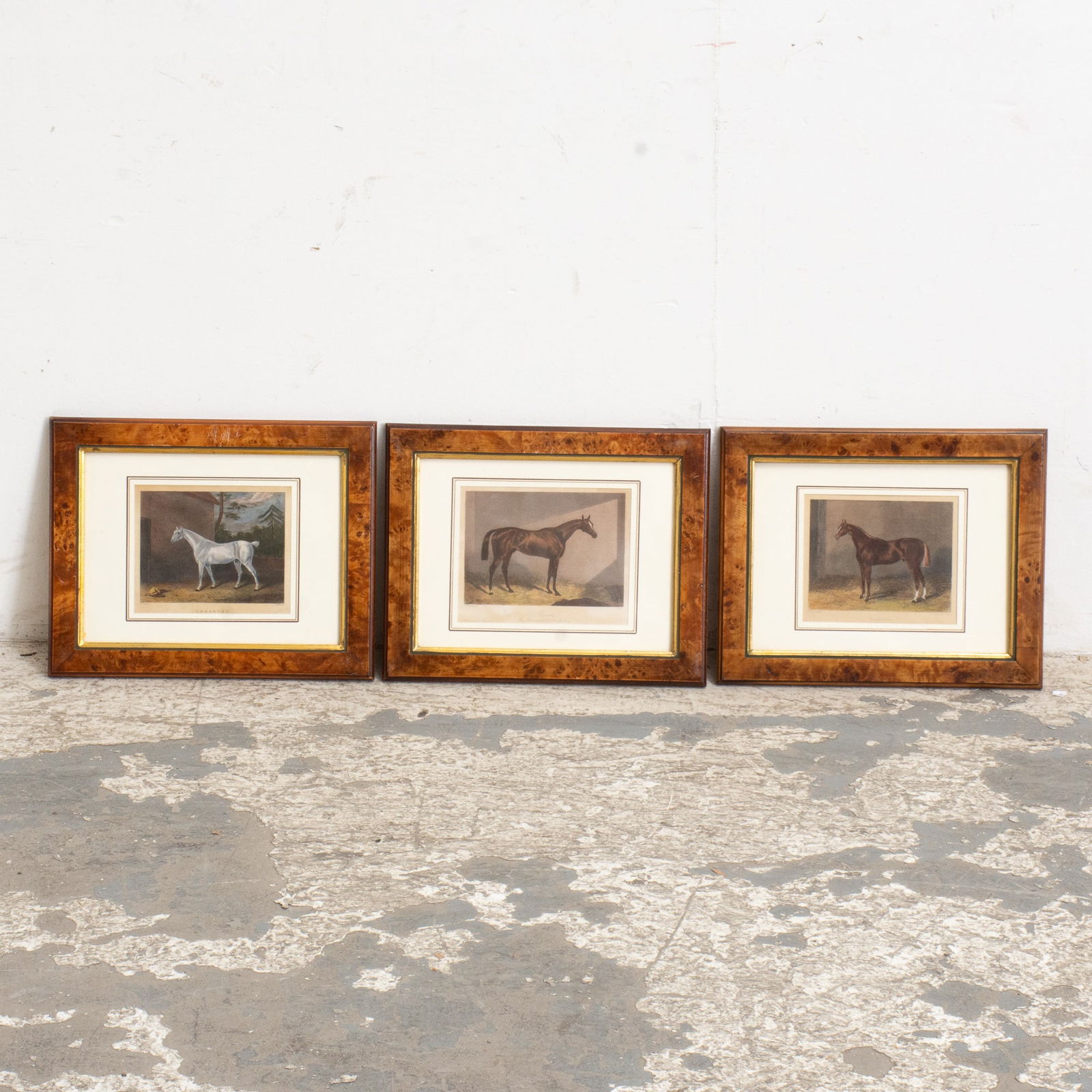 Set of Three Framed Horse Prints: . (Framed - H: 9 1/4" W: 11 3/4" )