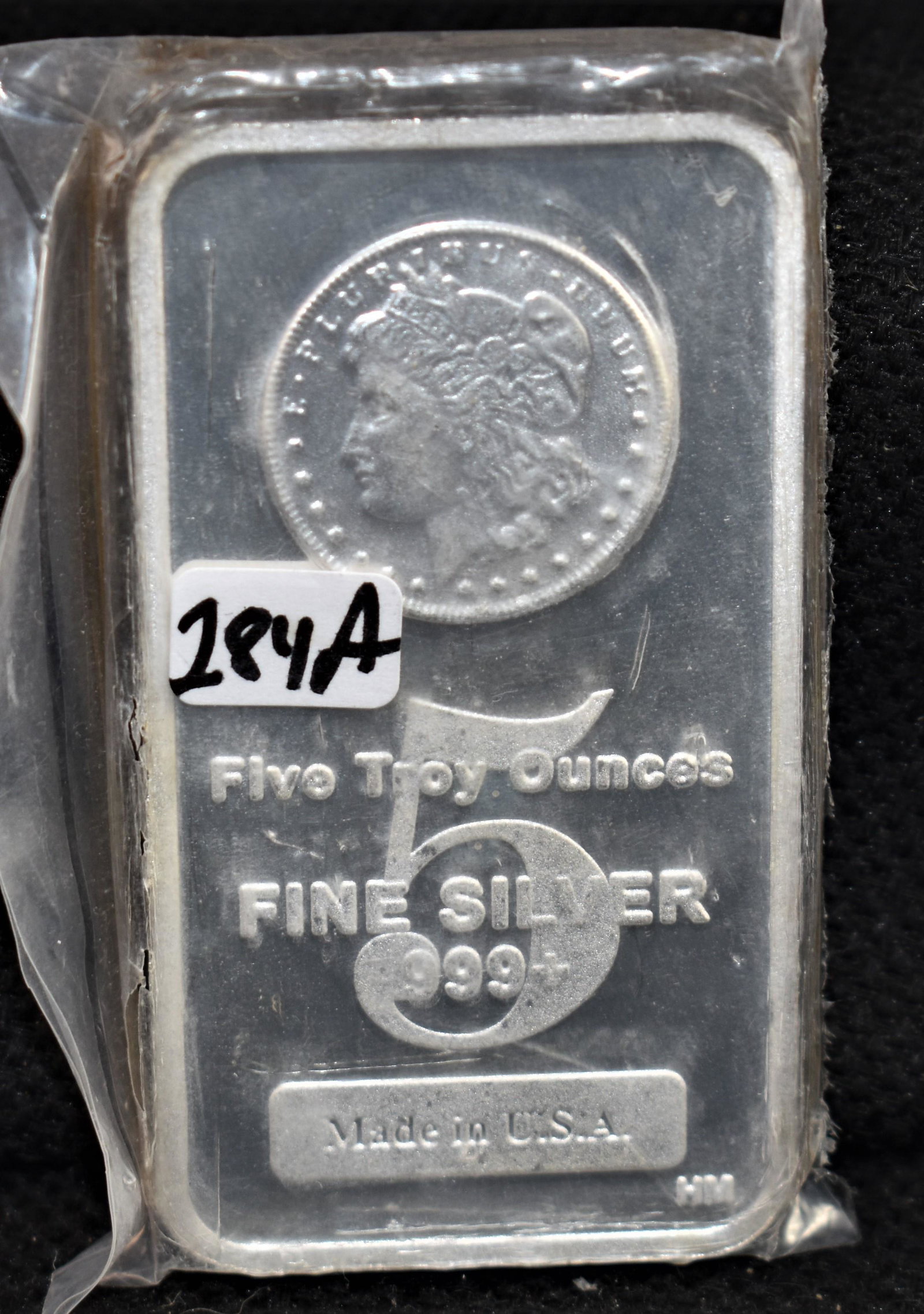 "MORGAN DOLLAR" 5 TROY OZ 999+ FINE SILVER INGOT: "MORGAN DOLLAR" 5 TROY OZ 999+ FINE SILVER INGOT FROM SAFE DEPOSIT