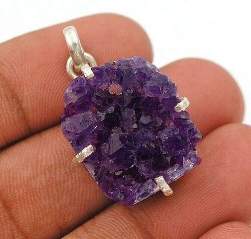NAUTUAL AMETHYST DRUZY 925 PENDANT (1 of 1)