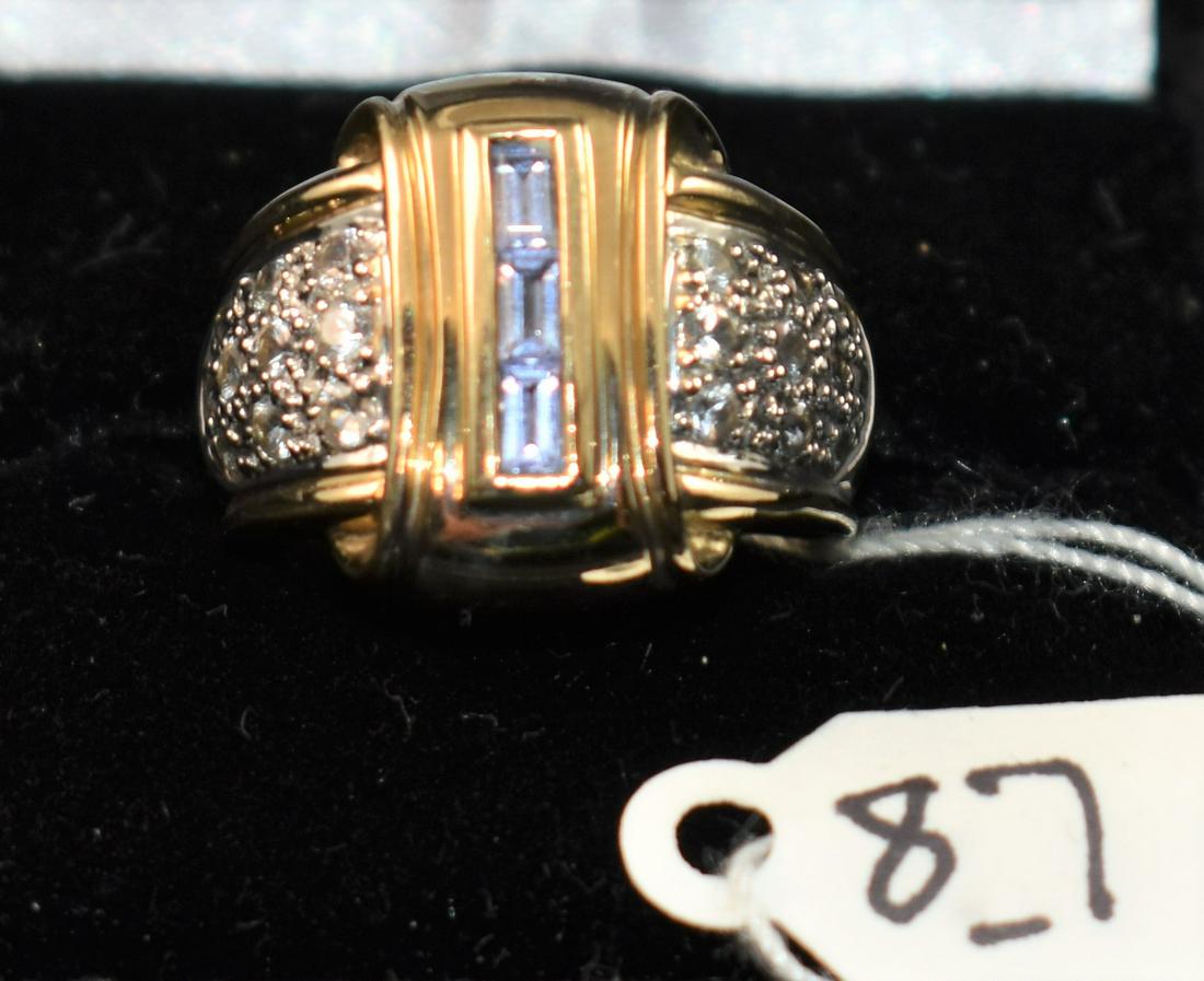 1.30CTTW TANZANITE & DIAMOND 14K YELLOW GOLD RING (1 of 4)