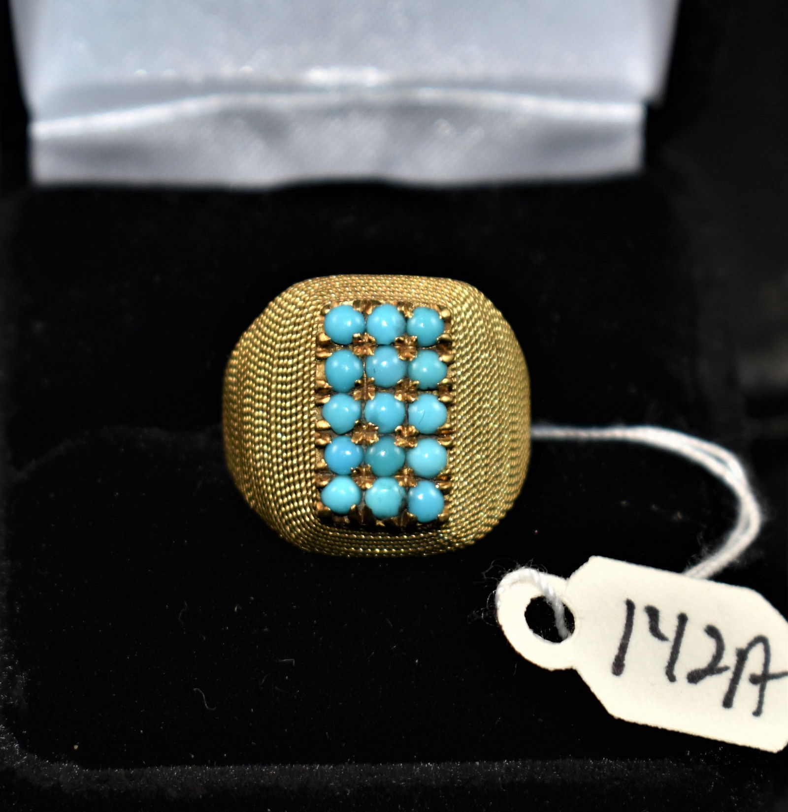 LADIES 18K YELLOW GOLD TURQUOISE RING (1 of 4)