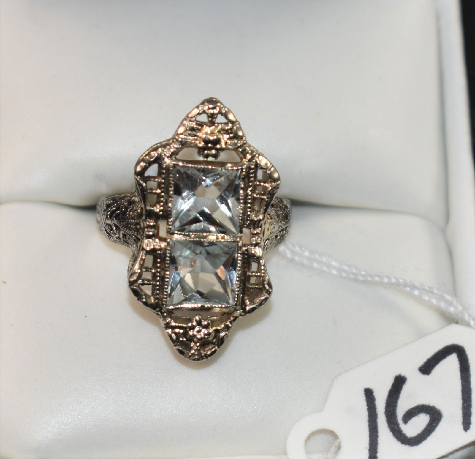 ANTIQUE FILIGREE 1.98CT AQUAMARINE 14K GOLD RING (1 of 3)