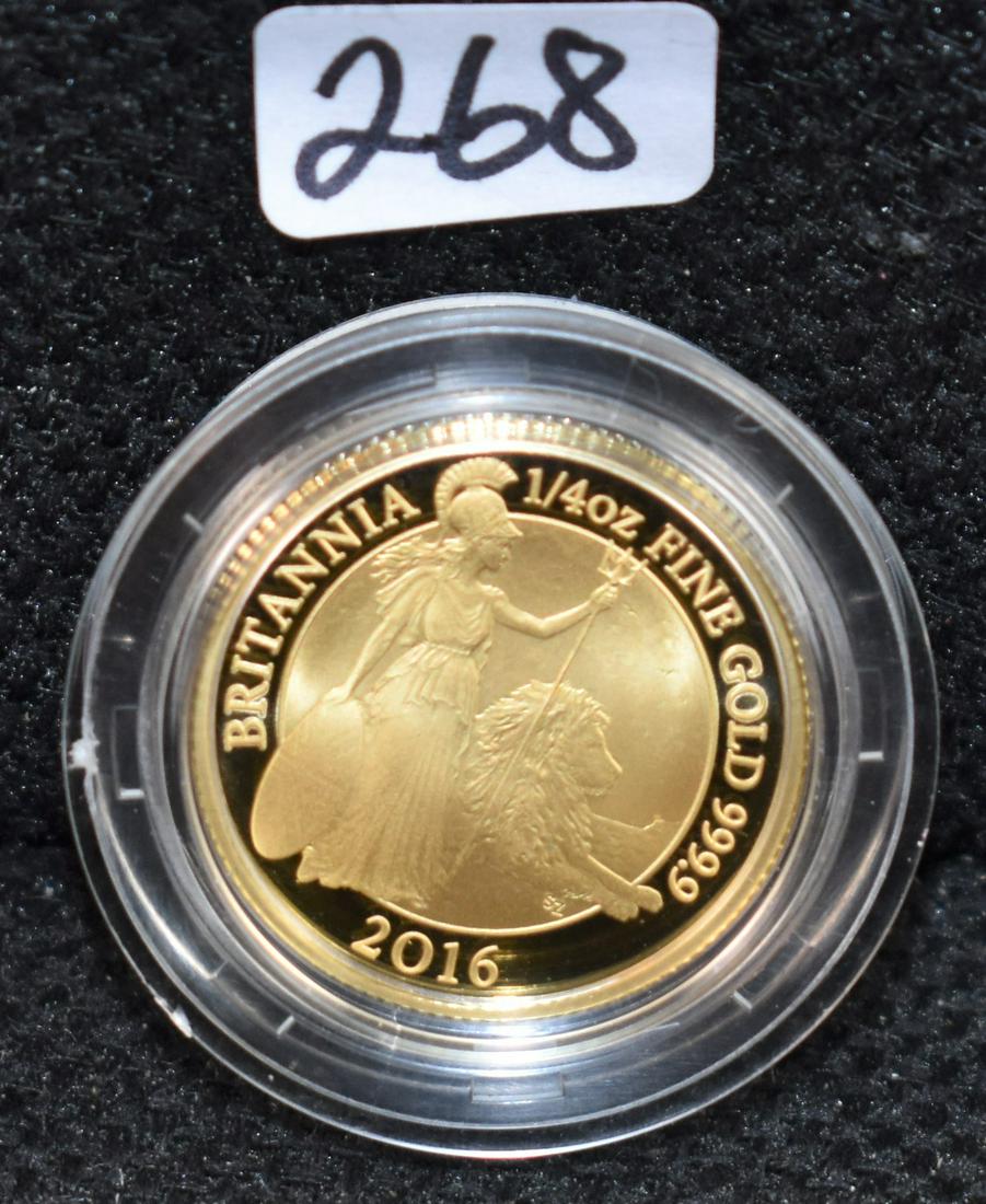 2016 GREAT BRITAIN 1/4 OZ 9999 FINE GOLD COIN (1 of 2)