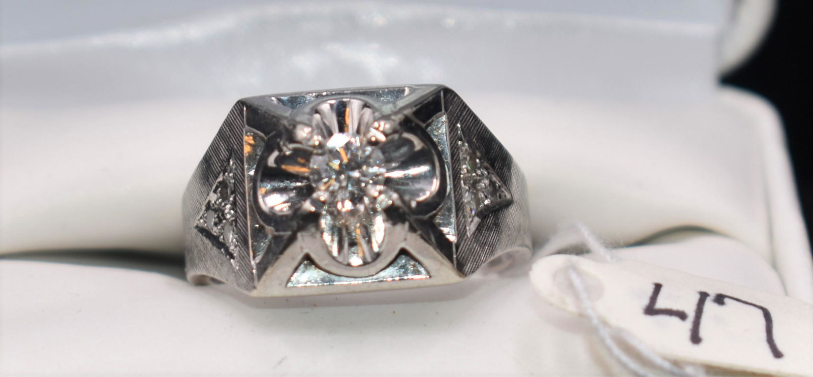 GENT'S DIAMOND 14K WHITE GOLD RING (1 of 5)