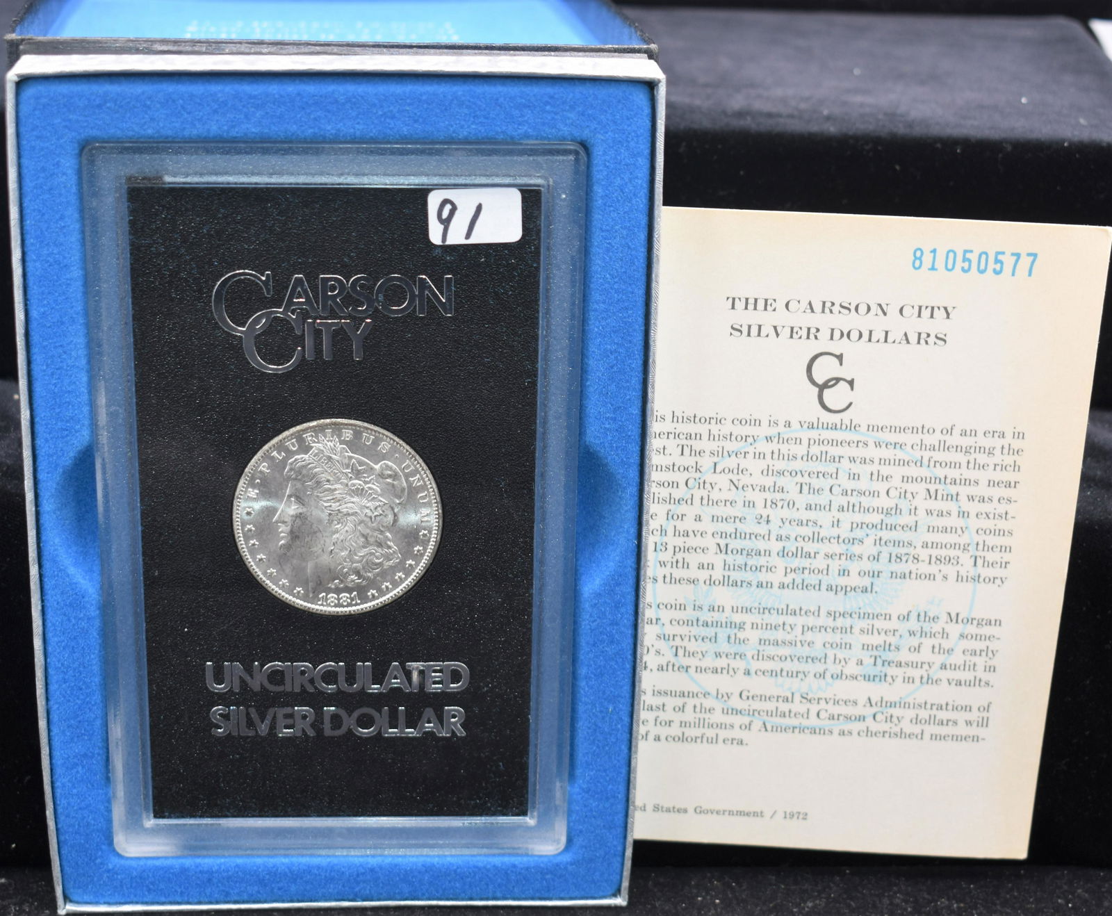 RARE 1881-CC GSA BLACK BOX MORGAN DOLLAR (1 of 1)
