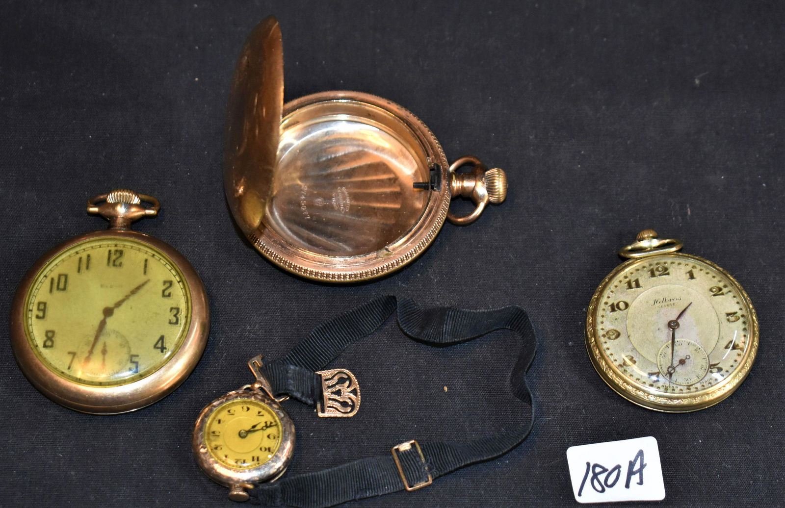 FOUR VINTAGE WATCH CASES - 3 WITH MOVEMENTS (1 of 1)