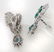 Pair 18K gold, emerald and diamond earrings - 2