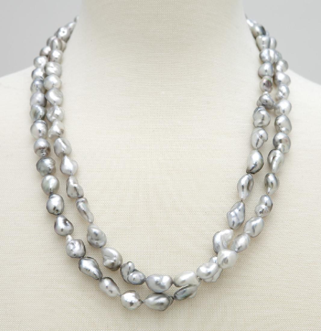 18K gold, diamond and keshi pearl necklace (1 of 4)