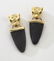 Pair 18K gold, diamond and emerald earrings