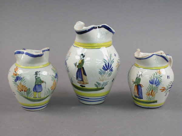 3pcs. Marked Henriot Quimper French