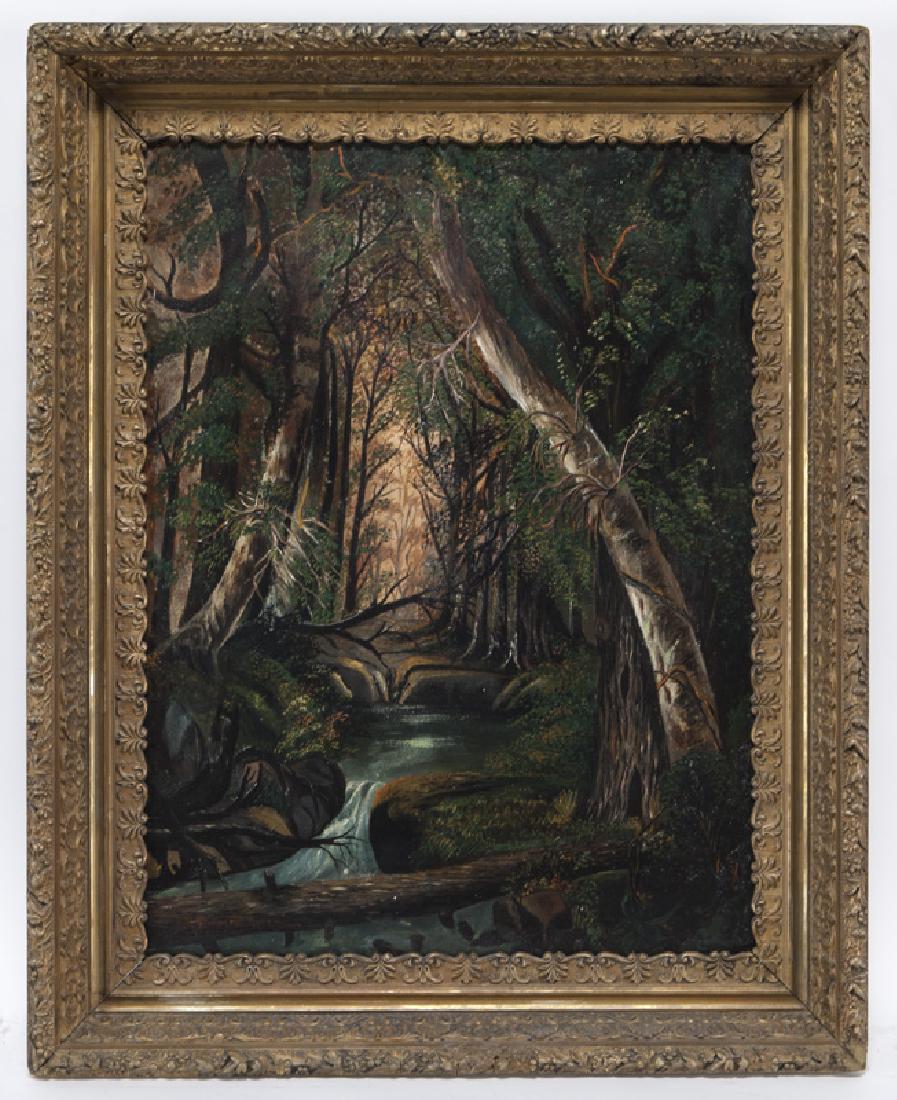 Robert Emmett Owen "Untitled (Wooded stream)" oil (1 of 6)