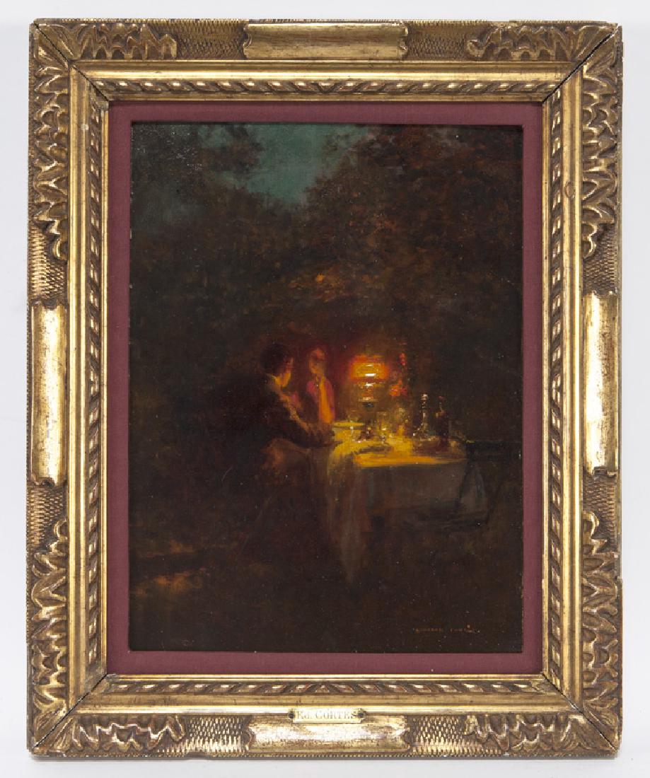 Edouard Henri Léon Cortès "Night Time Reverie" oil: Edouard Henri Léon Cortès "Night Time Reverie" oil on canvas. Signed lower right, "Edouard Cortes". Canvas: 13.25"H x 9.75"W; Frame: 17.25"H x 14"W. PROVENANCE: Bonhams Knightsbridge: October 25, 20