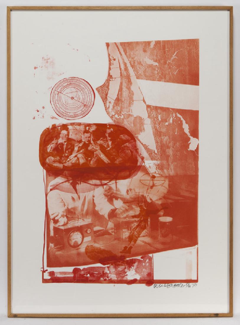 Robert Rauschenberg "Ape (from Stoned Moon: Robert Rauschenberg "Ape (from Stoned Moon Series)" color lithograph, 1970. Signed, numbered, and dated lower right, "Rauschenberg 32/46 70" followed by blindstamp of publisher, Gemini G.E.L., Los Ang