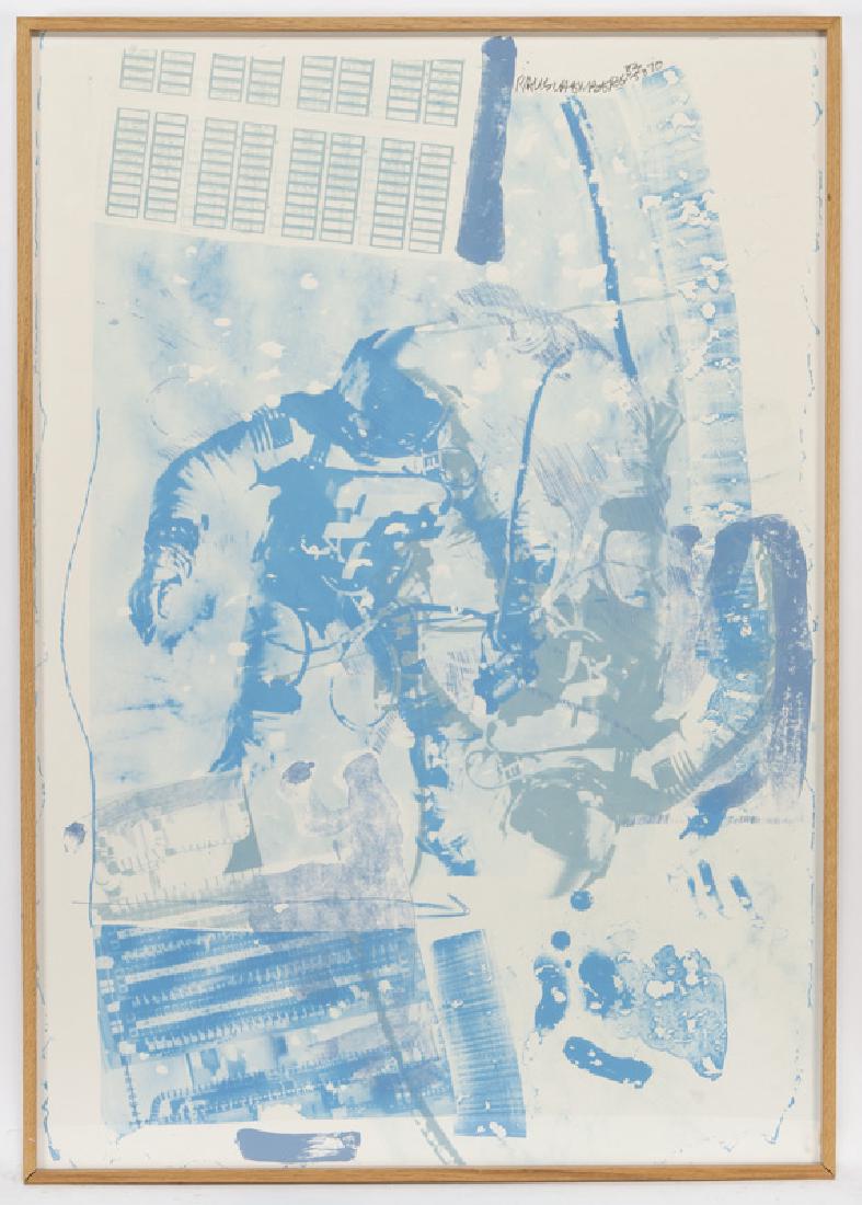 Robert Rauschenberg "White Walk (from the Stoned: Robert Rauschenberg "White Walk (from the Stoned Moon Series)" color lithograph, 1970. Signed, numbered, and dated upper right, "Rauschenberg 32/53 70". Published by Gemini G.E.L., Los Angeles, with t