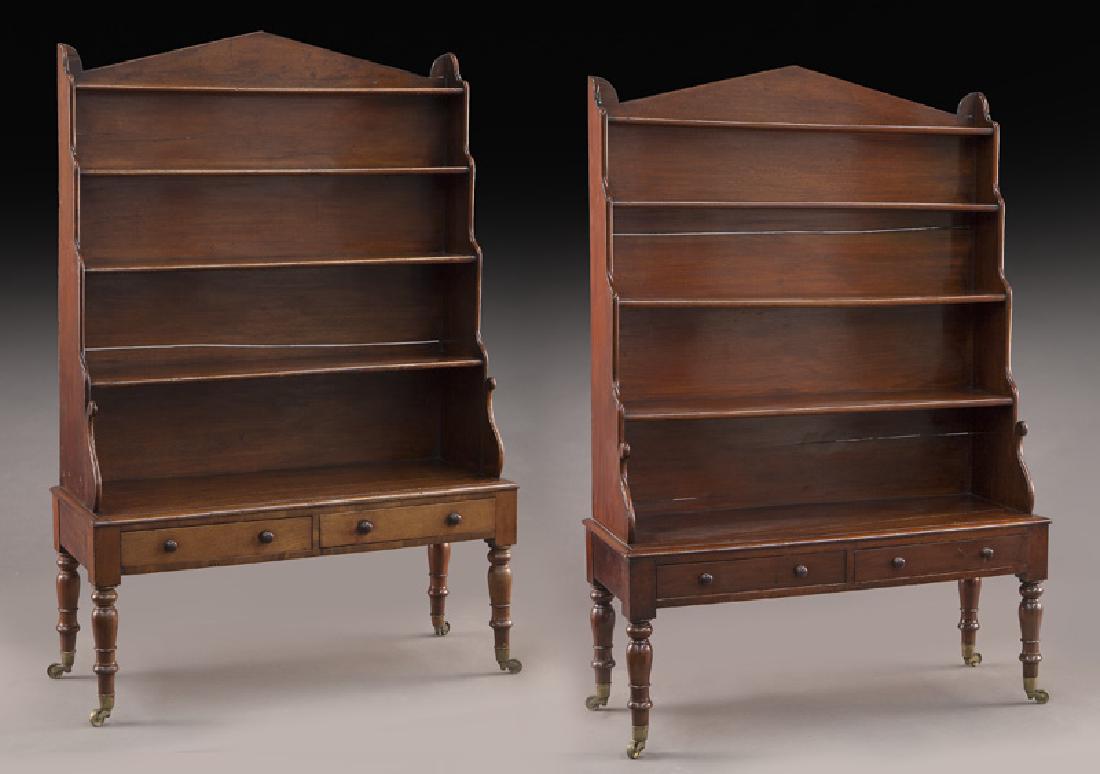 Pr. English William IV mahogany bookcases, (1 of 10)