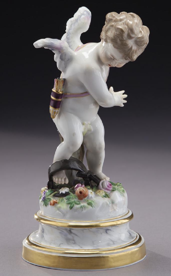Meissen figure of Cupid trapped, (1 of 8)