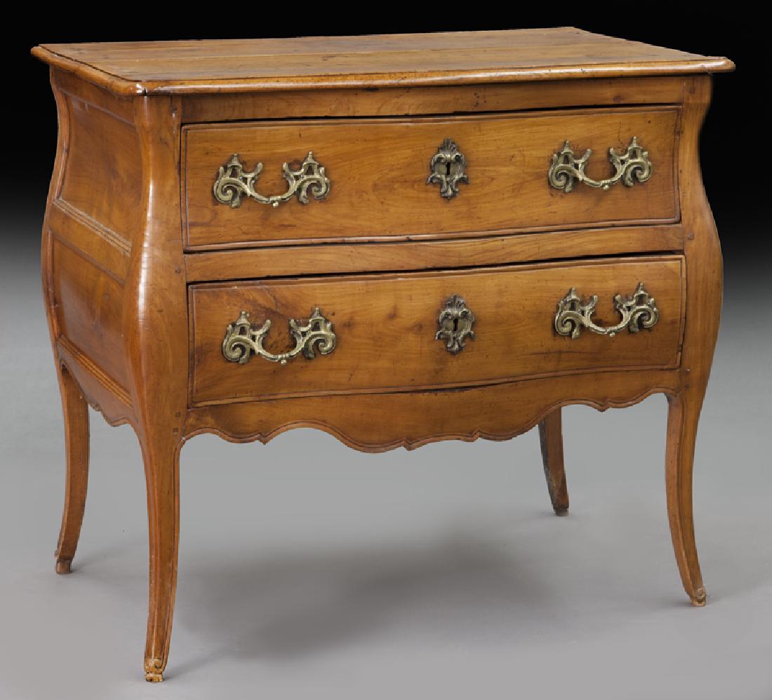 Country French bombe fruitwood commode (1 of 9)
