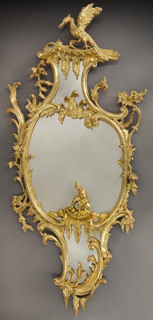 Chinese Chippendale style gilded mirror (1 of 5)