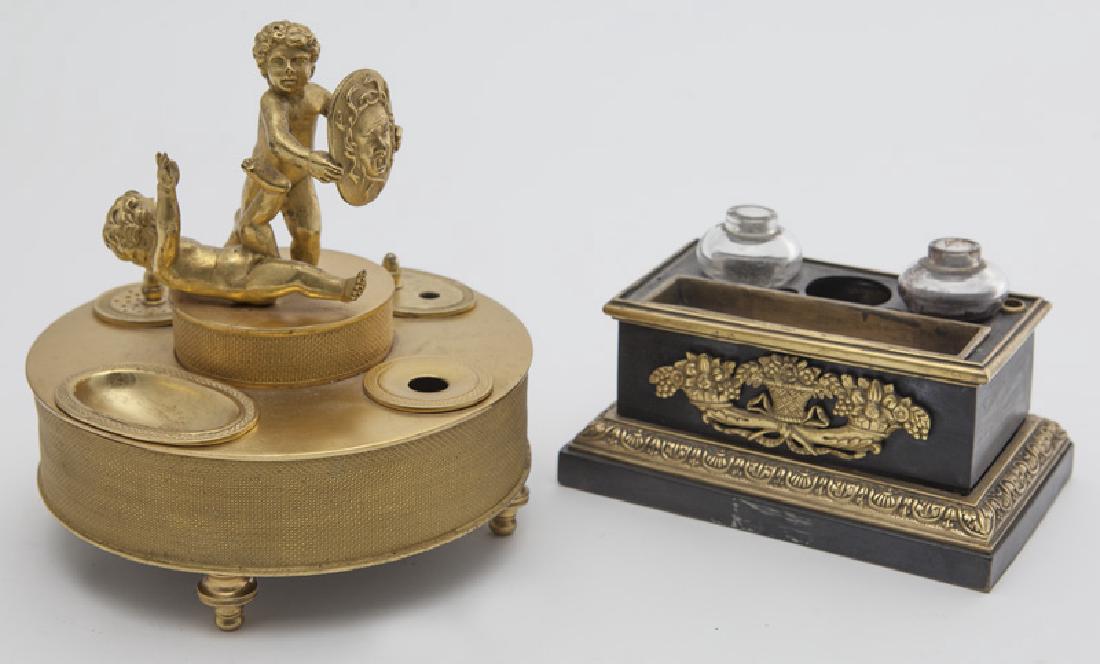 (2) 19th C. Regency style inkwells, (1 of 7)