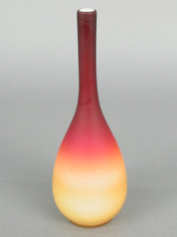 Two satin Wheeling peachblow items includ - 3