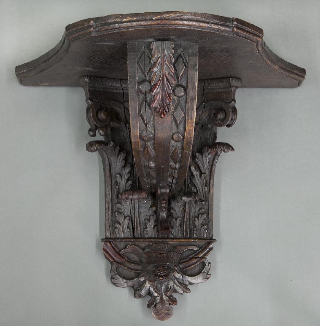 Carved wood wall bracket, (1 of 5)