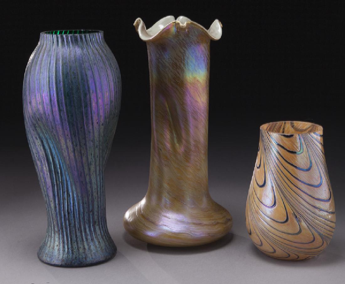 (3) Art glass vases (1 of 10)