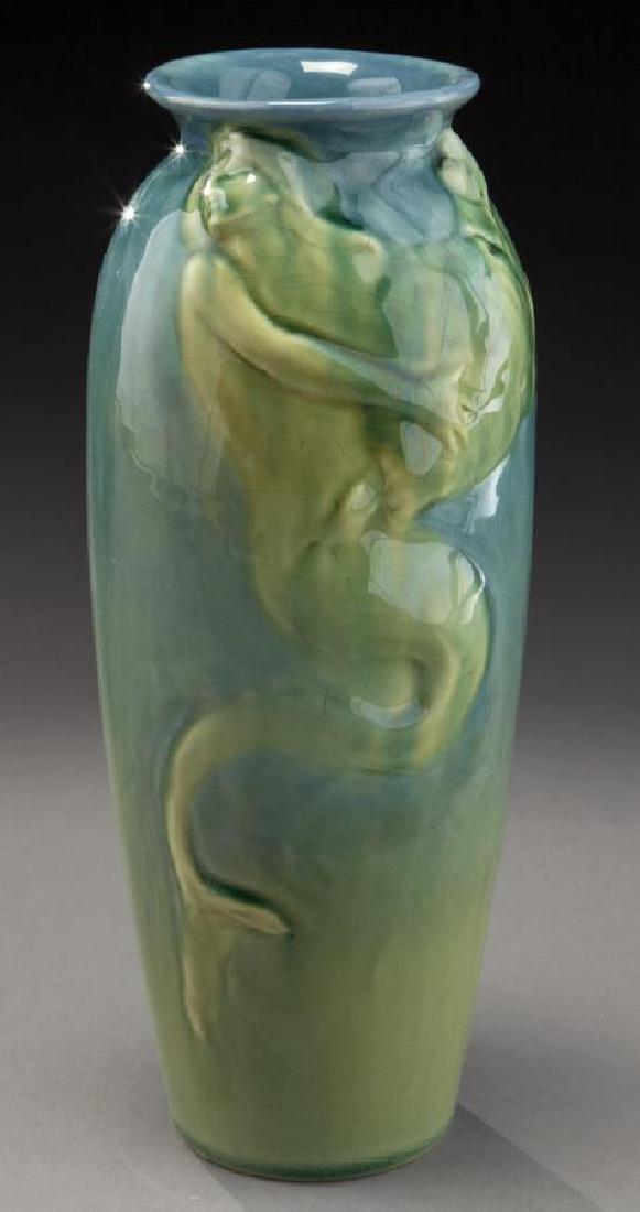 Rookwood vase with blue/green glaze (1 of 8)