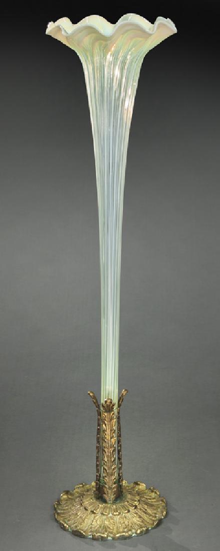 Large tapered art glass floor vase (1 of 5)