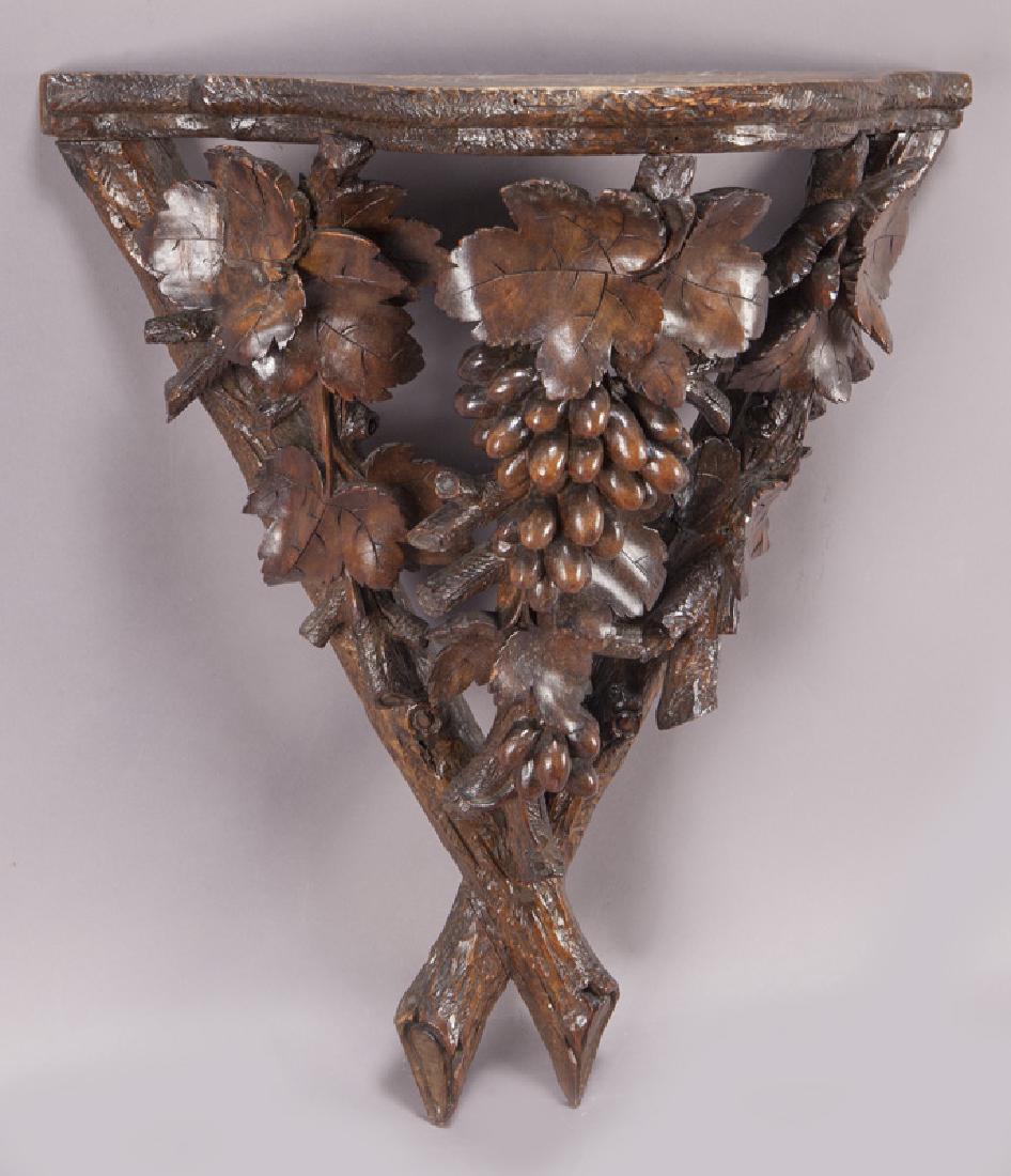 Black Forest carved wood wall bracket, (1 of 6)