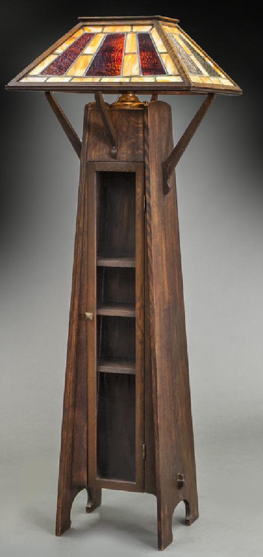 Shop of the Crafters Mission oak floor lamp. (1 of 11)