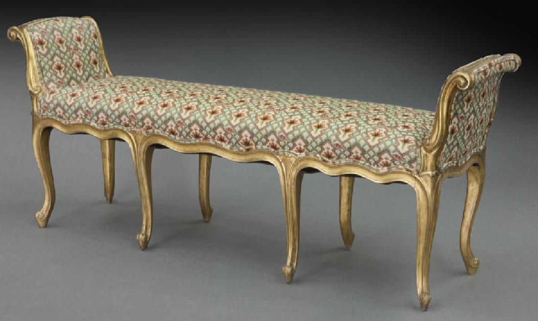 French gilt carved wood window bench (1 of 7)