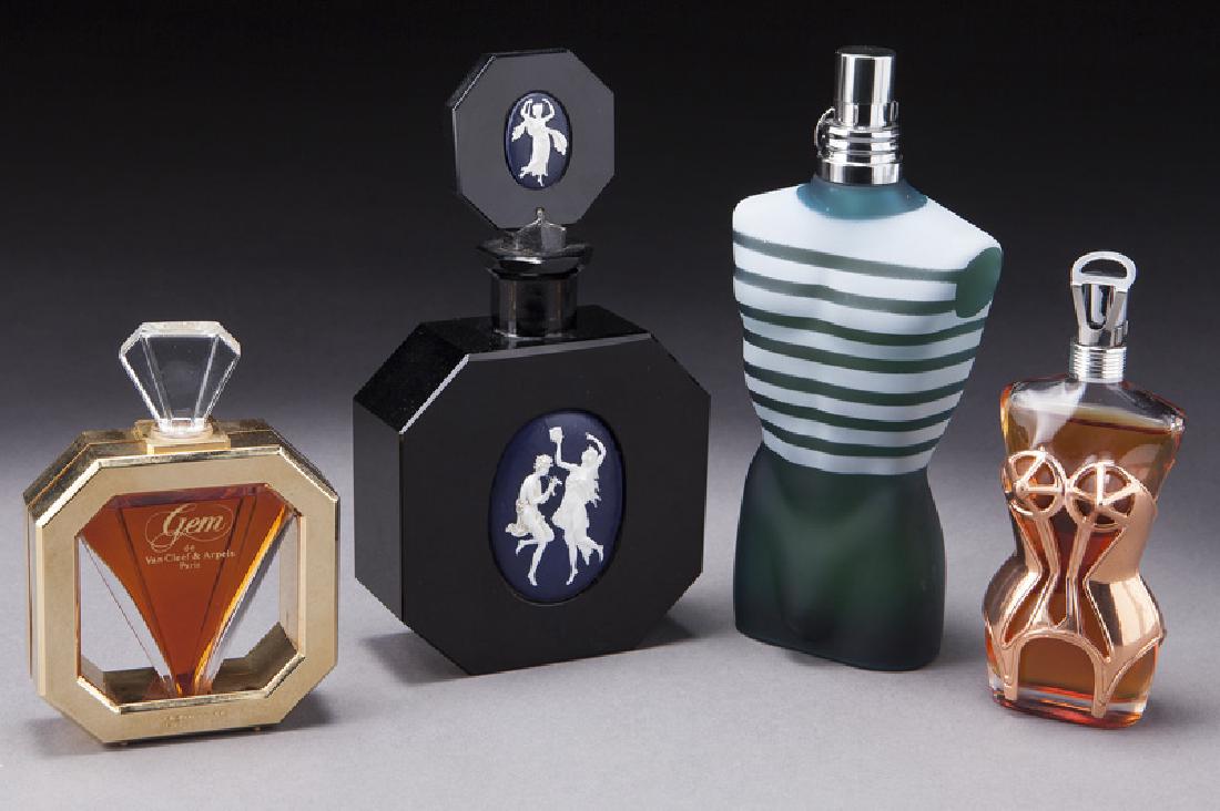 (4) Glass perfume bottles, (1 of 9)