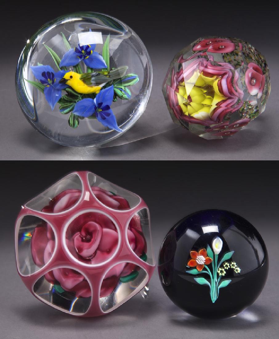 (4) Art glass paperweights, (1 of 9)