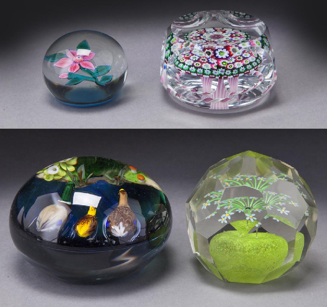 (4) Art glass paperweights, (1 of 11)