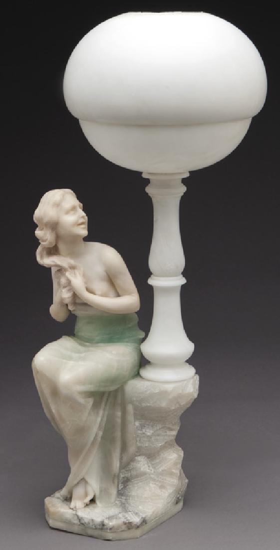 Carved alabaster figural lamp (1 of 7)