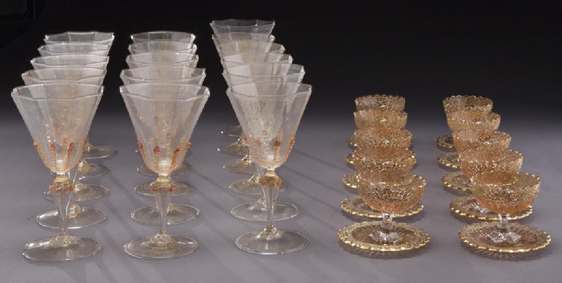 (16) Venetian glass stems with gold decoration (1 of 8)