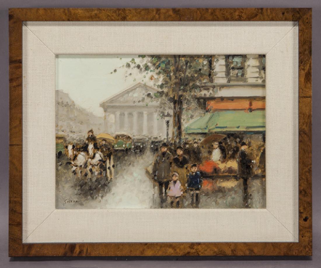 André Gisson "Paris Street Scene" oil on canvas, (1 of 5)