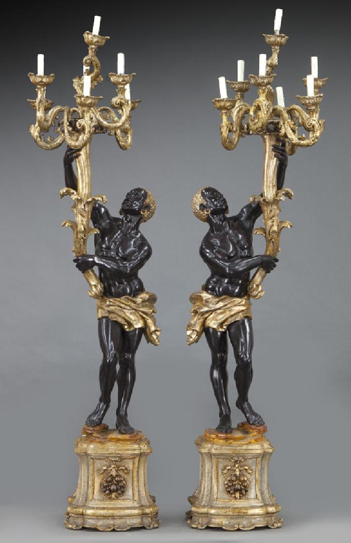 Pr. Italian blackamoor torchieres, (1 of 9)