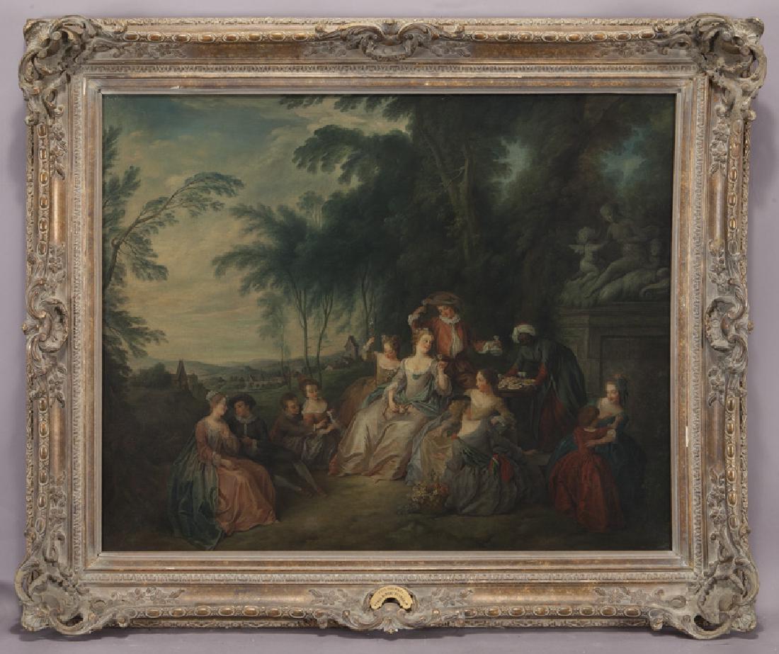 19th Century French School “Fete Galante” oil on (1 of 8)