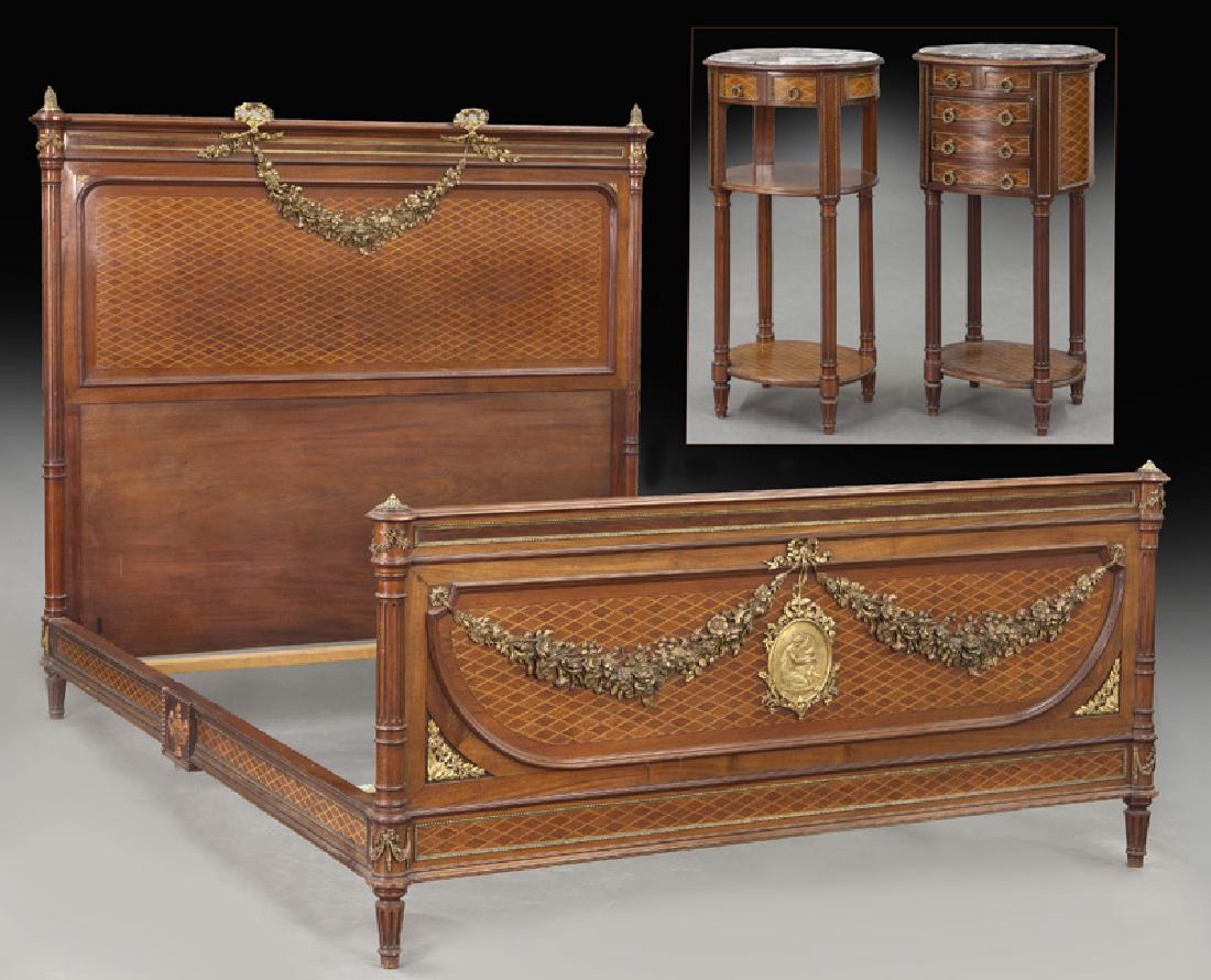 Mercier Freres parquetry bed and nightstands (1 of 15)