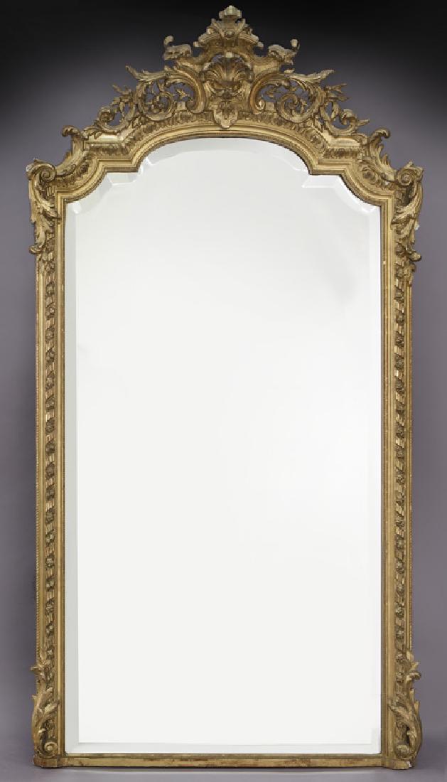 Antique French carved and gilt wall mirror (1 of 5)