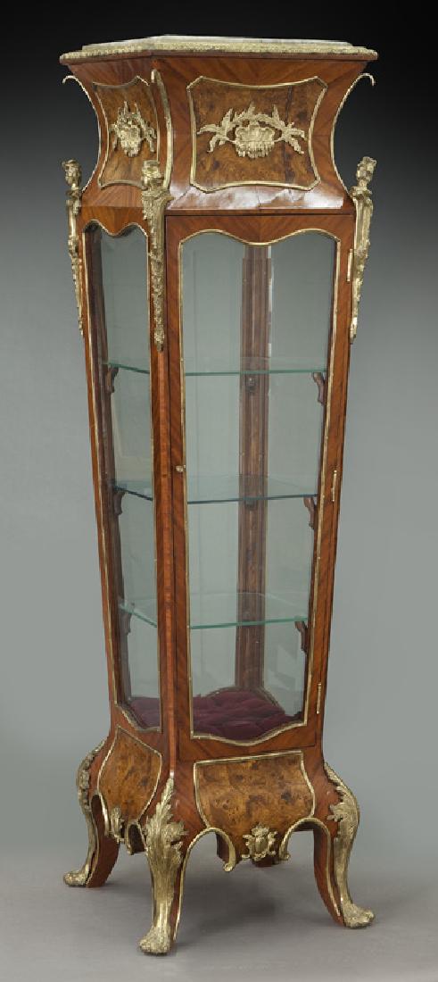 Belle Epoque style marble top pedestal vitrine (1 of 10)
