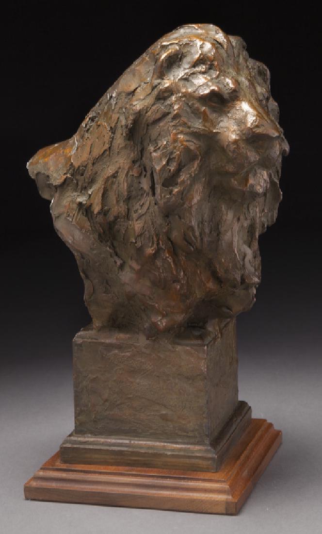 Sandy Scott "Lion Head" bronze sculpture, 1995. (1 of 8)
