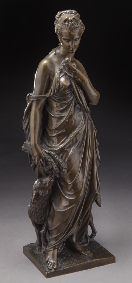 Bronze sculpture of a standing draped female (1 of 9)
