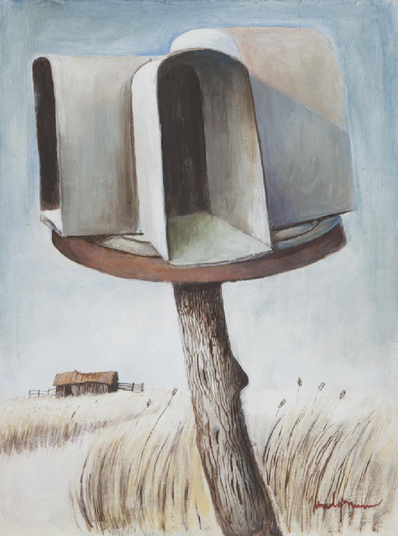 Ancel Nunn "Small Landscape" oil on board, (1 of 5)