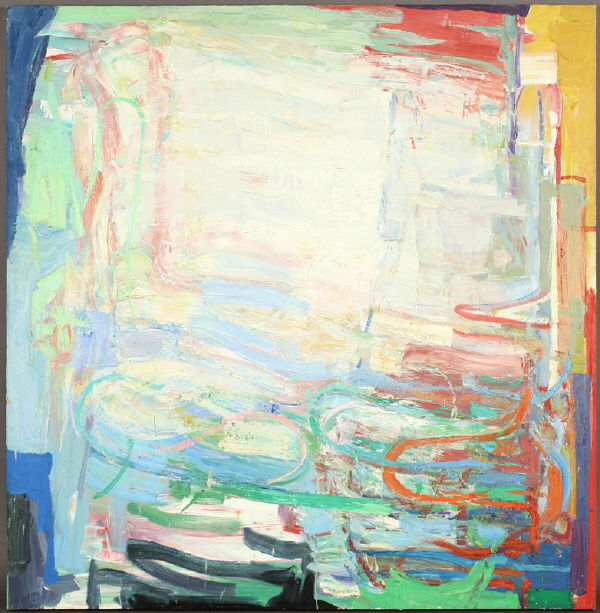 Robert Jessup oil painting on canvas titled: and signed on verso, "Robert Jessup New York Light: Park Ave. and 53rd RJ." Unframed: 74"H x 72"W. Robert Jessup (American B.1952). Circa - 1993.