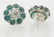 389: Pair 18K gold, diamond and emerald earrings on - 2