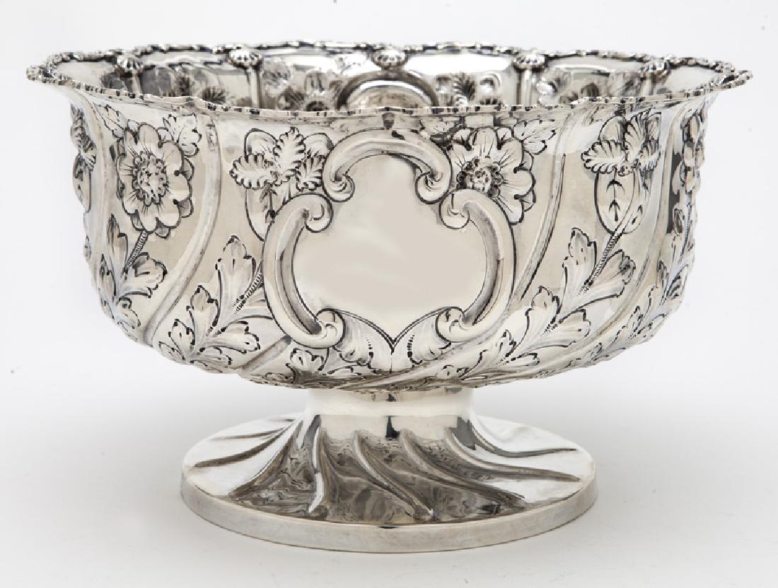English sterling silver repousse centerpiece bowl, (1 of 8)
